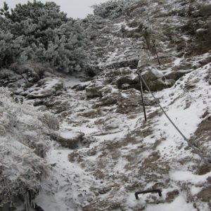 Kleiner versichter Steig auf dem Weg zum Stripsenkopf