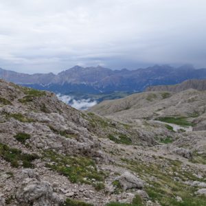 Blick beim Start von der Pisciadu Hütte